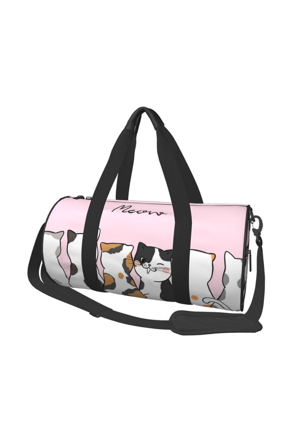 Cute Cats for Round Large Capacity Travel Luggage Bag Weekend Getaway Bag for Gym Beach Swim Bag Men Women