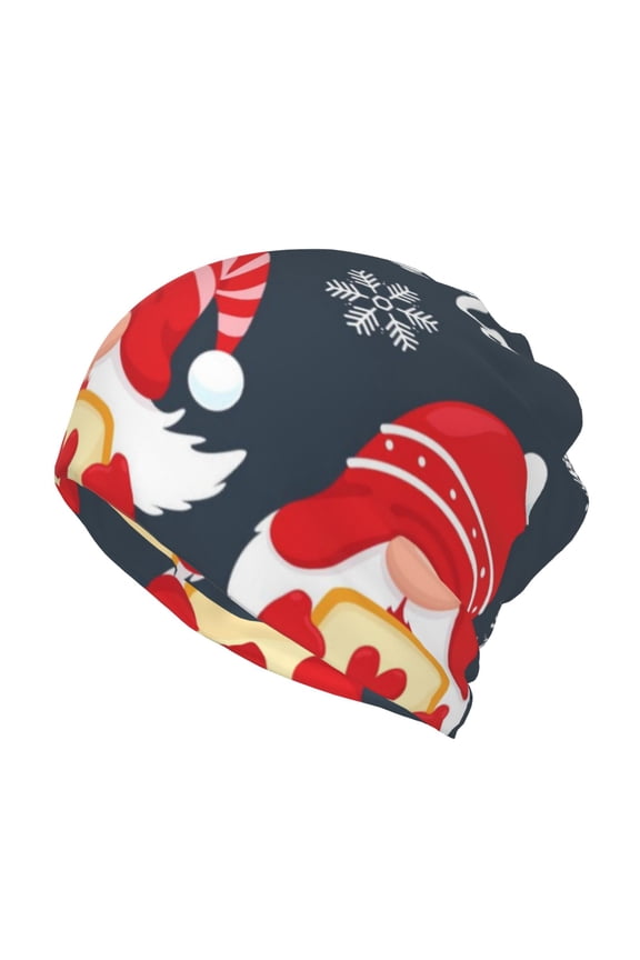 Cute Christmas Gnomes (2) for Multifunction Beanie Hat for Men and Women Unisex for Winter Sports, Outdoor Activities, and Daily Wear