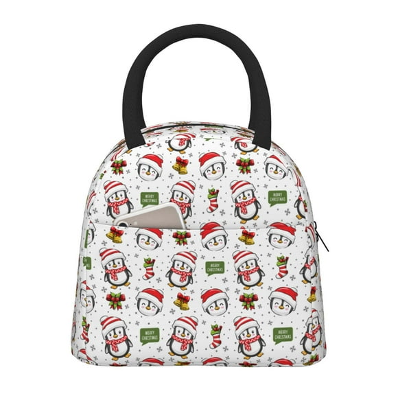 Hirioo Cute Christmas Hat Penguin A for Eco-friendly Lunch Box,Leakproof Lunch Box for School, Work, Travel, and Picnics,Perfect for Meal Prep