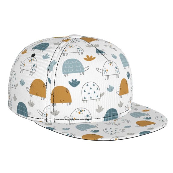 Hirioo Cute Doodle Turtles for Baseball Cap Men Cap Flat Brim for Men Women Teens Adjustable Baseball Cap