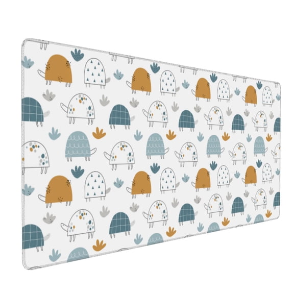 Hirioo Cute Doodle Turtles for Mouse Pad ,Anti-Slip Base, Durable Stitched Edges, Perfect for Gaming, Office, and Home Use,16x35.5in