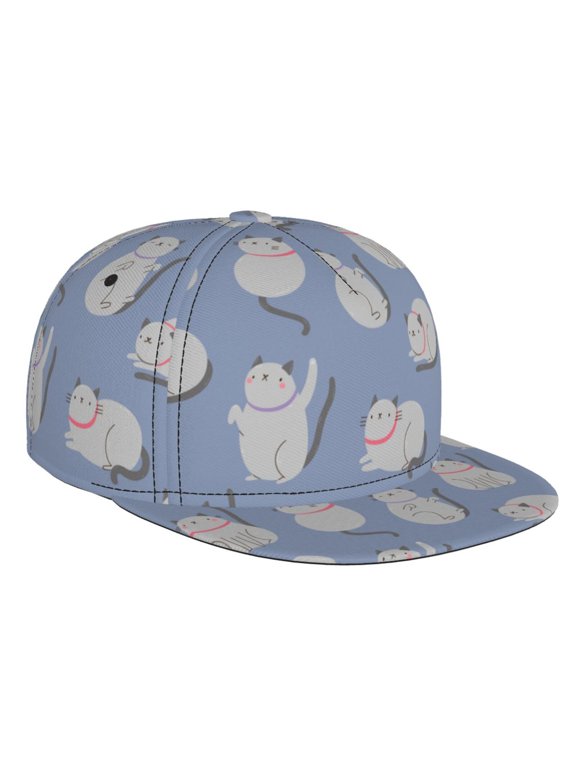 Cute Fat Cat for Baseball Cap Men Cap Flat Brim for Men Women Teens Adjustable Baseball Cap