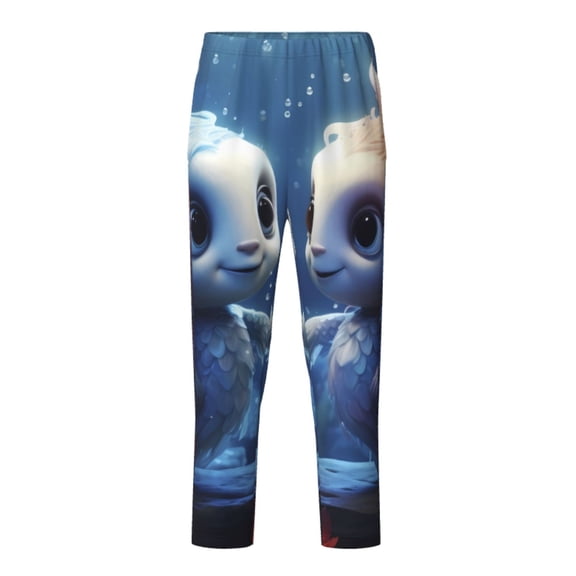 Hirioo Cute Fish Flower Couple for Teenagers' Pajama Pants Womens Lounge Pants with Pockets Pj Bottoms Pants for Men-XS(5-6)