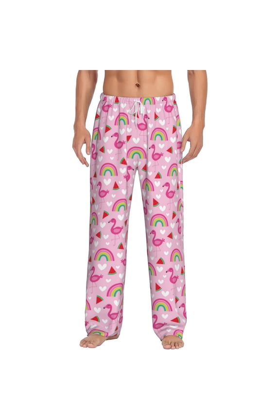 Cute Flamingo for Women's PJ Pajama Pants Sleep Pants Women's Home Trousers with Pockets,S-3XL-3X-Large