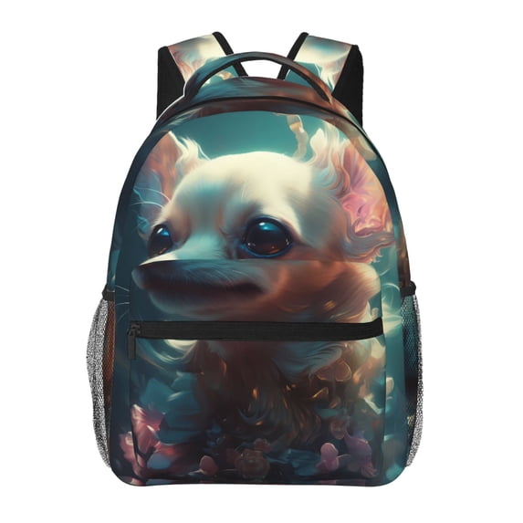 Hirioo Cute Flower Chihuahua Puppy Print Laptop Backpack Lightweight Casual Travel Daypack for College Workplace Travel