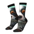 thumbnail image 1 of Hirioo Cute Flower Puppy Butterfly Pattern Adult Middle Tube Socks Breathable Sock Non-Pilling,Contrasting Color Design, 1 of 6