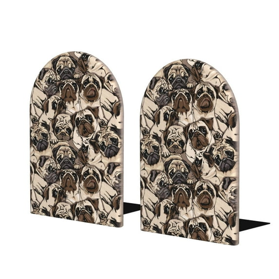 Hirioo Cute French Bulldog for Bookends Decorative Bookends for Shelves for Home or Office, Non-Slip Base