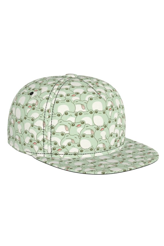 Cute Frog for Baseball Cap Men Cap Flat Brim for Men Women Teens Adjustable Baseball Cap