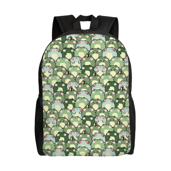 Hirioo Cute Frog for Travel Backpack for Women Men, Lightweight and Durable,Gift for Weekender, College, Work,and Outdoor Activities