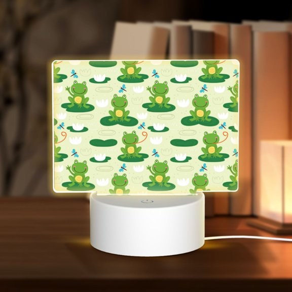 Hirioo Cute Frog1 for Rectangular Acrylic with Night Light Best Gifts for Lover Girl Mom, Valentine's Day Anniversary Birthday Wedding Present