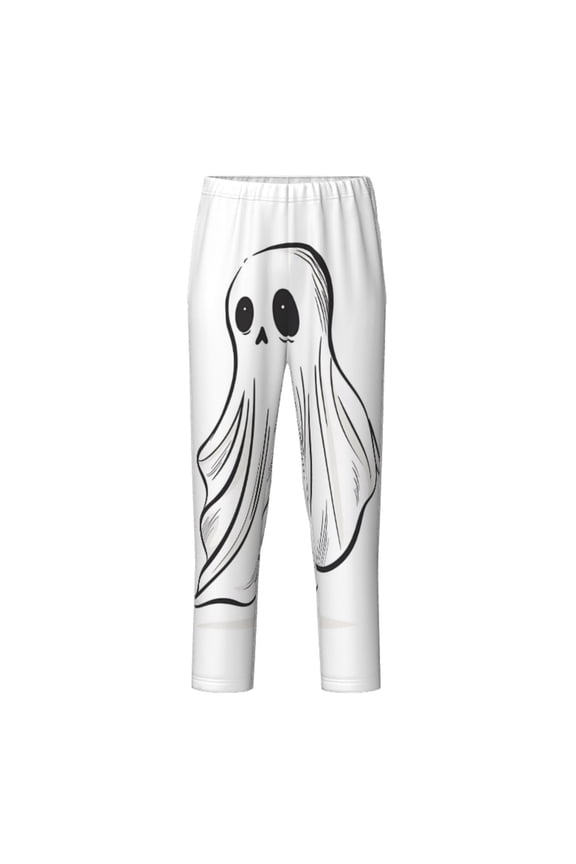 Cute Ghost Simple Drawing for Teenagers' Pajama Pants Womens Lounge Pants with Pockets Pj Bottoms Pants for Men-Medium