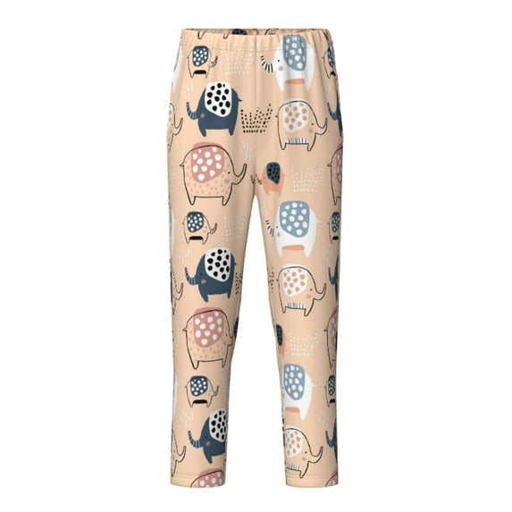 Hirioo Cute Ink Drawn Elephants for Teenagers' Pajama Pants Womens Lounge Pants with Pockets Pj Bottoms Pants for Men-Medium
