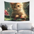 thumbnail image 1 of Hirioo Cute Kitten Water Lilies Print Tapestry Lightweight Fabric for Bedroom Aesthetic Home Wall Dorm Décor Living Room Decor 29x37 Inch, 1 of 8