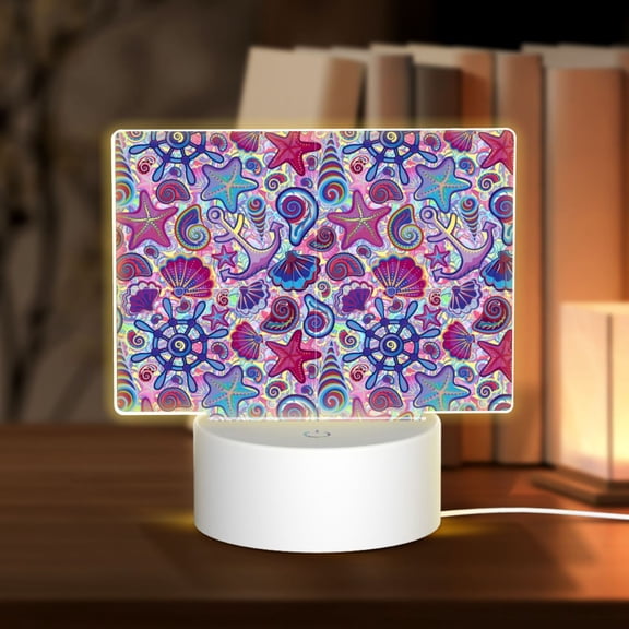 Hirioo Cute Nautical for Rectangular Acrylic with Night Light Best Gifts for Lover Girl Mom, Valentine's Day Anniversary Birthday Wedding Present