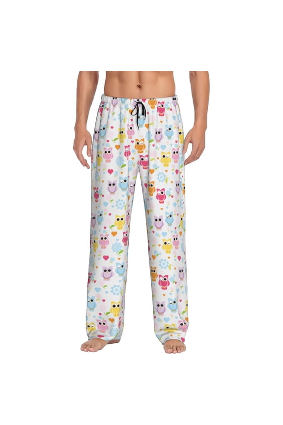 Cute Owl for Women's PJ Pajama Pants Sleep Pants Women's Home Trousers with Pockets,S-3XL-XX-Large