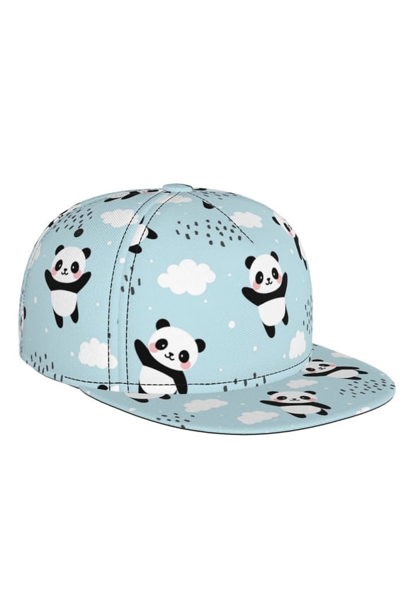 Cute Panda Bear for Baseball Cap Men Cap Flat Brim for Men Women Teens Adjustable Baseball Cap