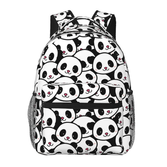 Hirioo Cute Panda Print Laptop Backpack Lightweight Casual Travel Daypack for College Workplace Travel