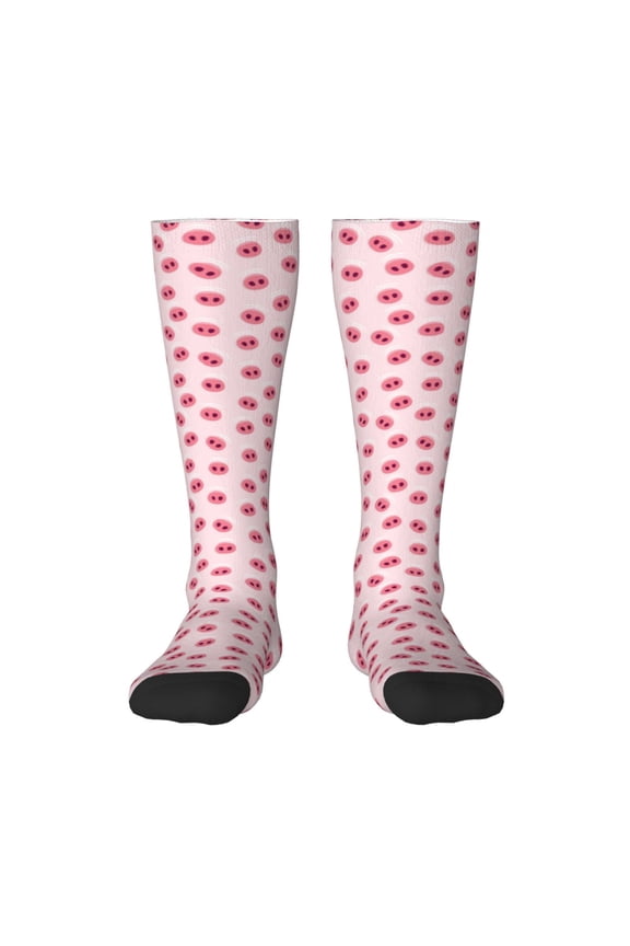 Cute Pig Nose for Adult Stockings Breathable Sock Non-Pilling,Contrasting Color Design