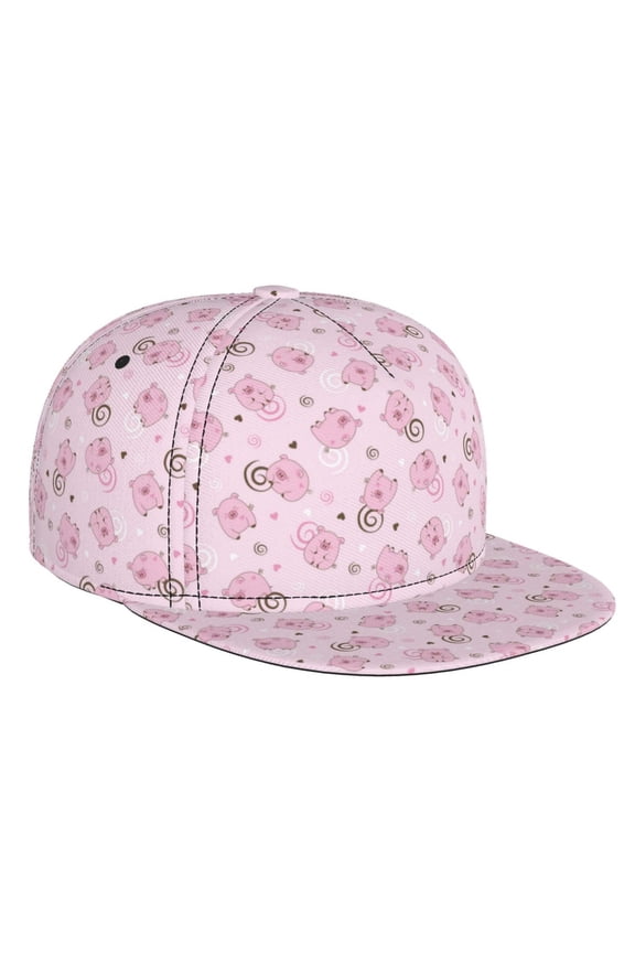 Cute Pig for Baseball Cap Men Cap Flat Brim for Men Women Teens Adjustable Baseball Cap