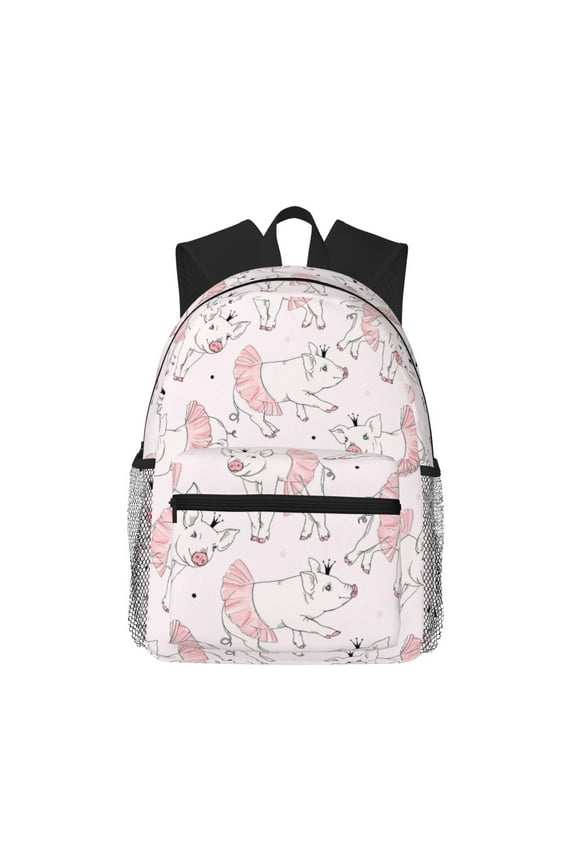 Cute Piggy Ballerina for Casual Backpack College Backpack Laptop Backpack for Women and Men College Workplace Travel