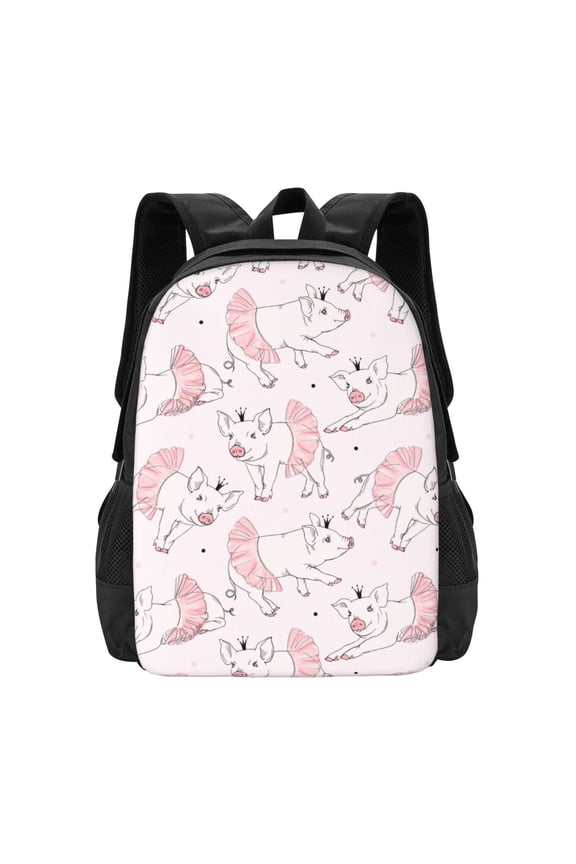 Cute Piggy Ballerina for Minimalist Backpack Large Capacity Backpack Travel Backpack For School