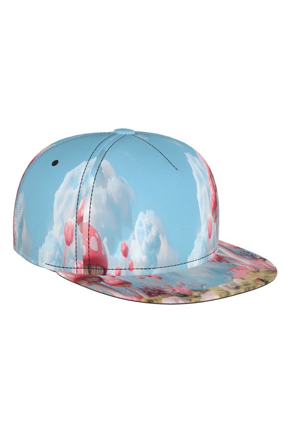 Cute Pink Mushrooms for Baseball Cap Men Cap Flat Brim for Men Women Teens Adjustable Baseball Cap