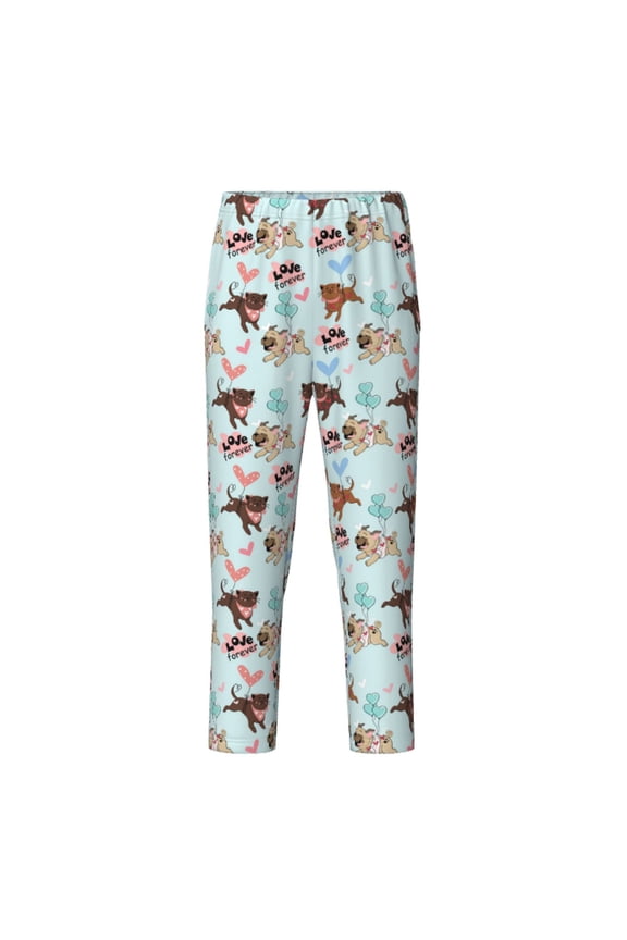 Cute Pug Dogs for Teenagers' Pajama Pants Womens Lounge Pants with Pockets Pj Bottoms Pants for Men-Medium