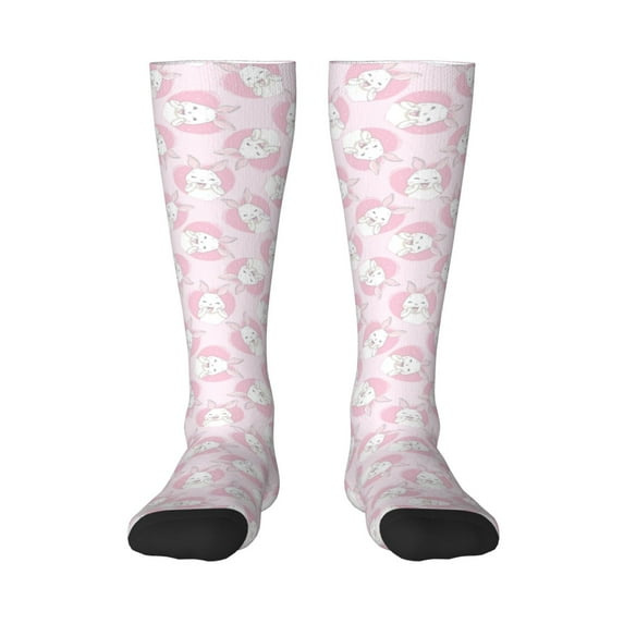 Hirioo Cute Rabbit for Adult Stockings Breathable Sock Non-Pilling,Contrasting Color Design