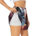 thumbnail image 1 of Hirioo Cute Red And White Elf for Women's Double Layer Athletic Shorts High-Performance Gym Shorts with Inner Pocket, Elastic Waistband-X-Large, 1 of 7