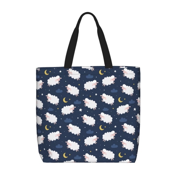 Hirioo Cute Sheep 1 for Tote Bag for Women, Quilted Shoulder Bag with Zipper, Large Capacity Handbags for Casual, Travel, Work
