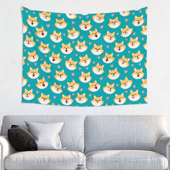 Hirioo Cute Shiba1 Print Tapestry Lightweight Fabric for Bedroom Aesthetic Home Wall Dorm Dcor Living Room Decor 29x37 Inch