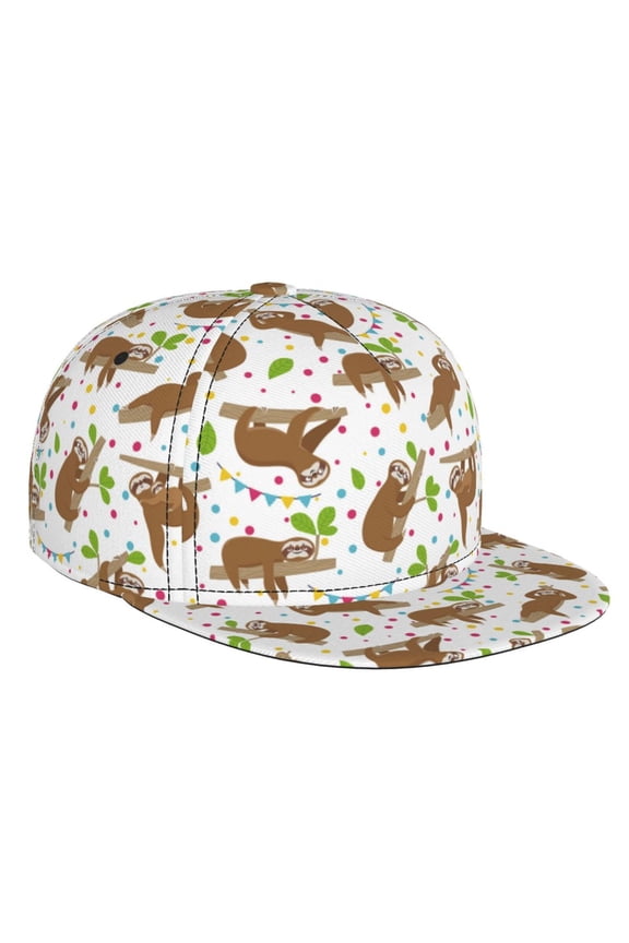 Cute Sloth for Baseball Cap Men Cap Flat Brim for Men Women Teens Adjustable Baseball Cap