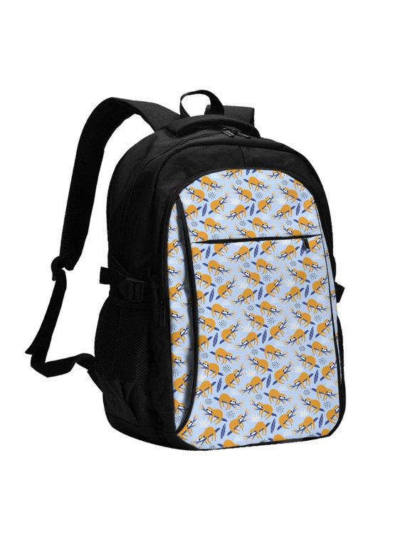 Cute Sloth for Travel Laptop Backpack with USB Charging Port for Men and Women