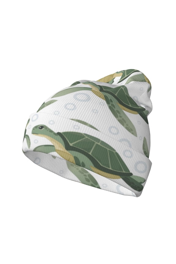 Cute Turtle for Men's Knit Cuffed Beanie for Outdoor Activities Unisex