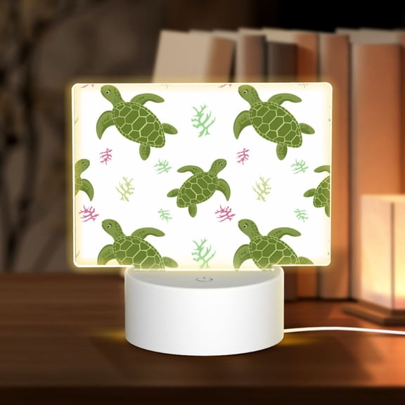 Hirioo Cute Turtle for Rectangular Acrylic with Night Light Best Gifts for Lover Girl Mom, Valentine's Day Anniversary Birthday Wedding Present