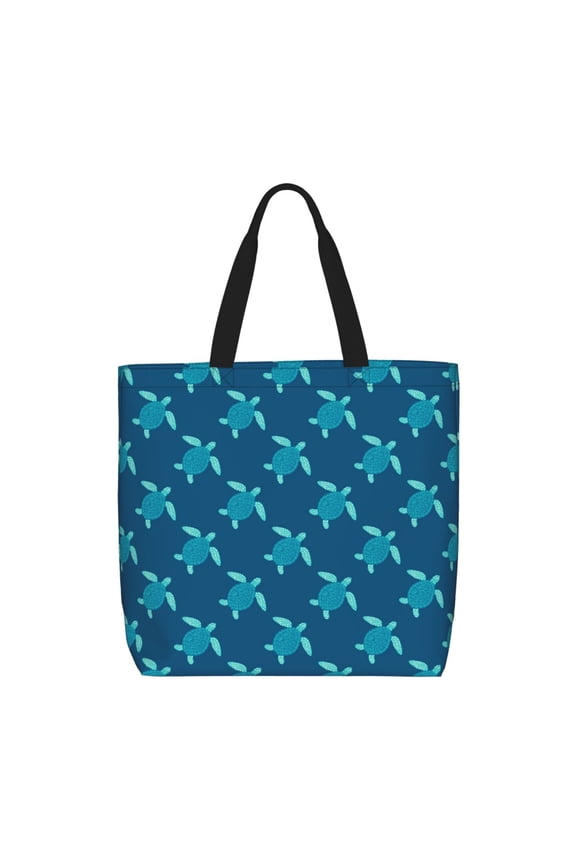 Cute Turtle for Tote Bag for Women, Quilted Shoulder Bag with Zipper, Large Capacity Handbags for Casual, Travel, Work