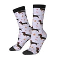 thumbnail image 1 of Hirioo Dachshund Dog Pattern Adult Middle Tube Socks Breathable Sock Non-Pilling,Contrasting Color Design, 1 of 6