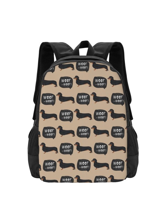 Dachshund Dog Woof for Minimalist Backpack Large Capacity Backpack Travel Backpack For School
