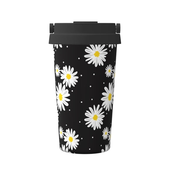 Hirioo Daisies Flowers for Coffee Travel Mug Insulated Coffee Mug with Lid