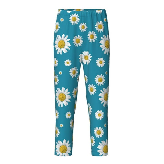 Hirioo Daisies Flowers for Teenagers' Pajama Pants Womens Lounge Pants with Pockets Pj Bottoms Pants for Men-Medium