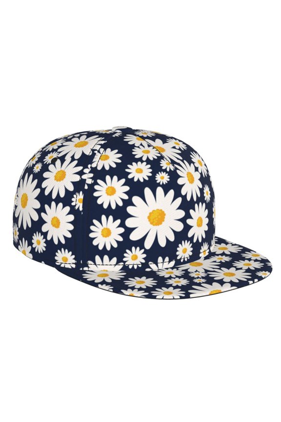 Daisy Floral for Baseball Cap Men Cap Flat Brim for Men Women Teens Adjustable Baseball Cap