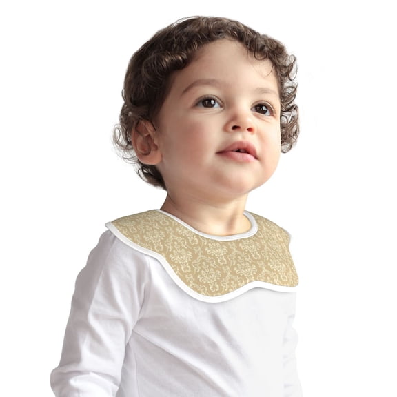 Hirioo Damask Beige Tan Brown for Baby Cotton Petal Bib Drool Bibs for Baby Boy Unisex