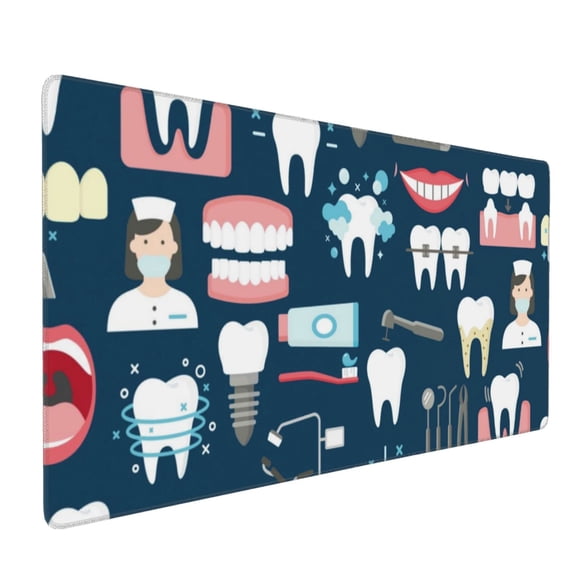 Hirioo Dental for Mouse Pad ,Anti-Slip Base, Durable Stitched Edges, Perfect for Gaming, Office, and Home Use,16x35.5in