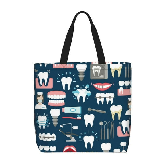 Hirioo Dental for Tote Bag for Women, Quilted Shoulder Bag with Zipper, Large Capacity Handbags for Casual, Travel, Work