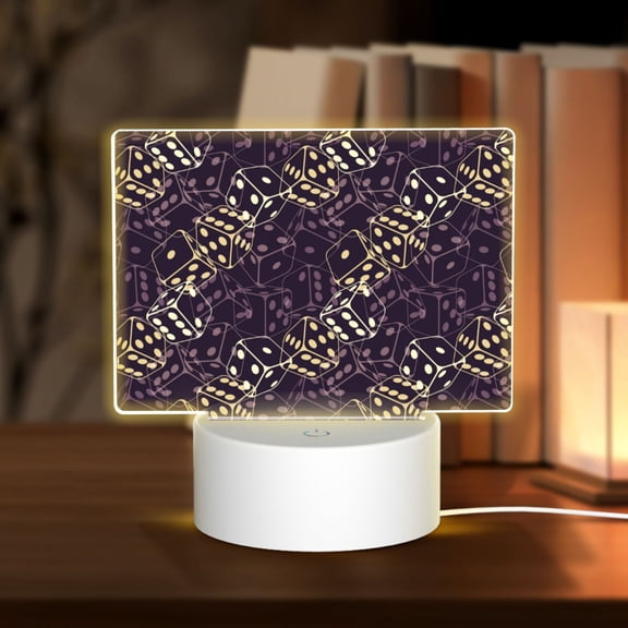 Hirioo Dice for Rectangular Acrylic with Night Light Best Gifts for Lover Girl Mom, Valentine's Day Anniversary Birthday Wedding Present