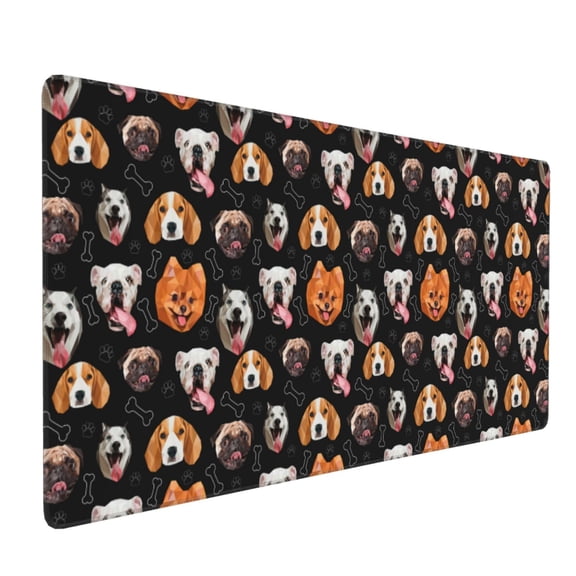 Hirioo Different Breeds Of Dogs for Mouse Pad ,Anti-Slip Base, Durable Stitched Edges, Perfect for Gaming, Office, and Home Use,16x35.5in