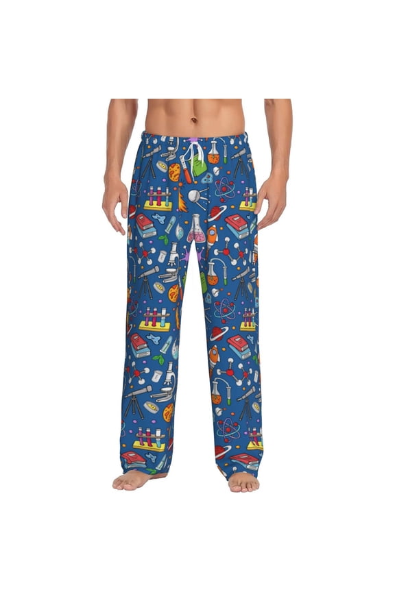 Different Chemical Things for Men's PJ Pajama Pants Sleep Pants Men's Home Trousers with Pockets,S-3XL-Large