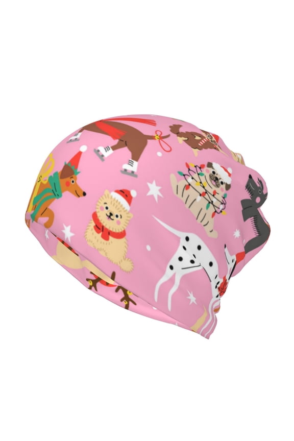 Different Dogs Christmas for Multifunction Beanie Hat for Men and Women Unisex for Winter Sports, Outdoor Activities, and Daily Wear