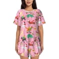 thumbnail image 1 of Hirioo Different Dogs Christmas for Women's 2 Piece Short-Sleeved Pajama PJ Sets for Women Shorts with Pockets Womens Lounge Set-3X-Large, 1 of 6