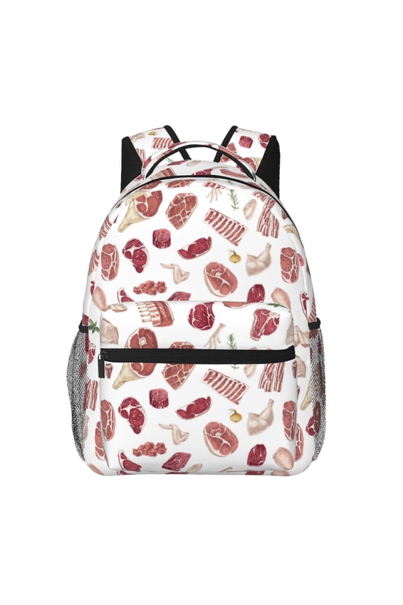 Different Meat Print Laptop Backpack Lightweight Casual Travel Daypack for College Workplace Travel